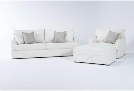 Belinha II Opal 3 Piece Sofa, Chair & Ottoman Set