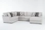 Arlen Sterling 149" 3 Piece Sectional with Armless Loveseat & Right Arm Facing Chaise - Signature