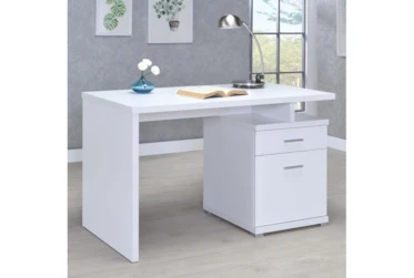 Rivolli 2-Drawer Office Desk With Cabinet White