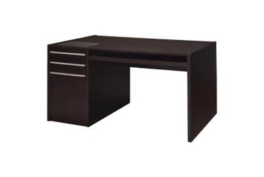 Downey 3-Drawer Connect-It Office Desk Cappuccino 60"