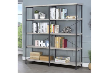 Alvarado 4-Shelf Open Bookcase Grey Driftwood