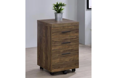 Farrier 3-Drawer Mobile Storage Cabinet With Casters Aged Walnut