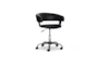 Carnelian Black Faux Leather Barrel Rolling Office Desk Chair - Signature