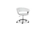 Carnelian White Faux Leather Barrel Rolling Office Desk Chair - Signature