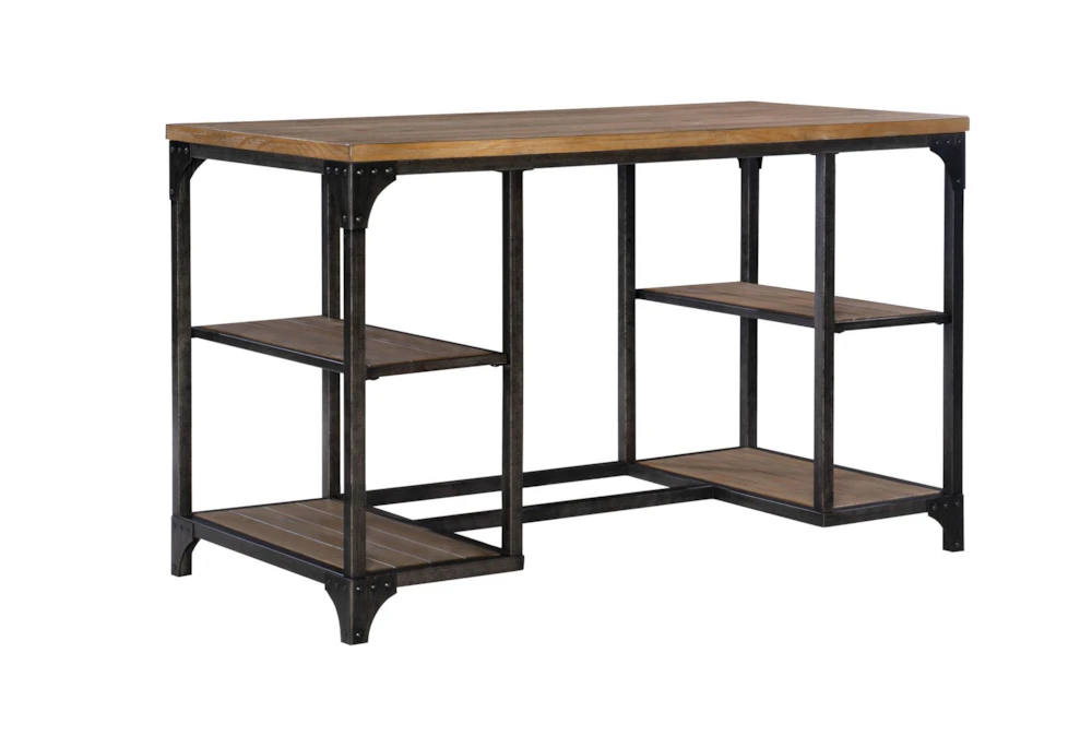 Saddleback Brown 48" Desk With 4 Shelves