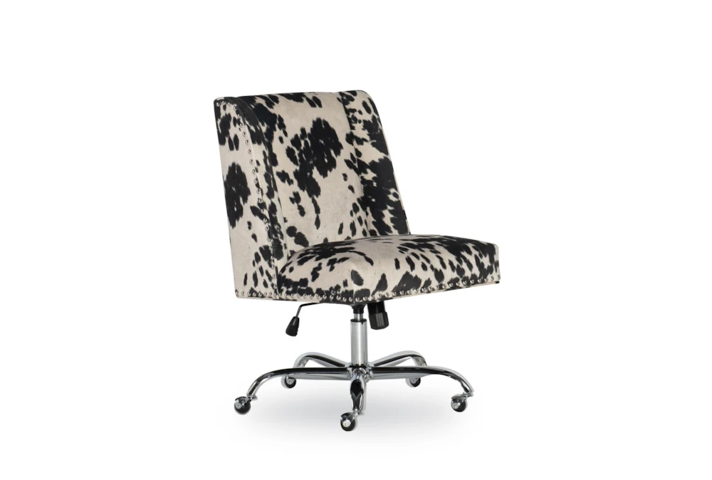 Callippe Black Cowprint Rolling Office Desk Chair