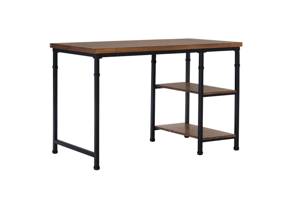 Scherwin Ash Veneer 45" Desk With 2 Shelves