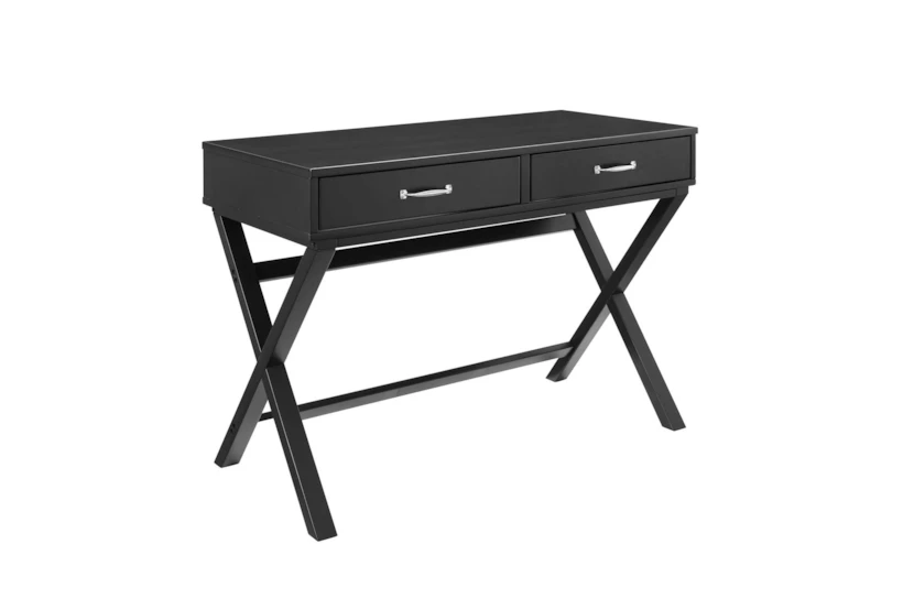 Cavour Black 42" Desk With 2 Drawers - 360