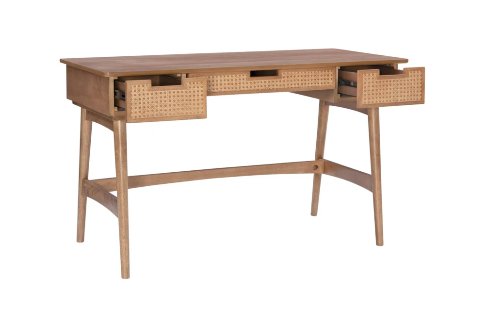 Flournoy Rattan 51" Desk With 3 Drawers