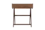 Edgemar Walnut 30" Folding Desk With 1 Drawer + 2 Shelves - Back