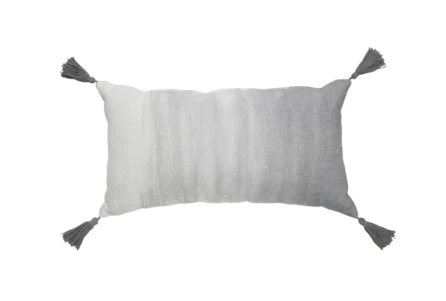14X26 Charcoal Ombre Lumbar Throw Pillow - Main