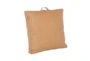 26X26 Camel Brown Faux Leather Floor Cushion - Signature