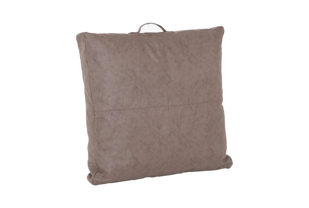 26X26 Taupe Faux Leather Floor Cushion