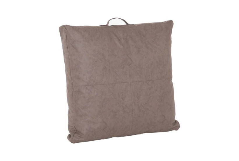 26X26 Taupe Faux Leather Floor Cushion - 360