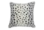 22X22 Grey + White Cheetah Print Throw Pillow - Signature