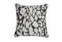 22X22 Black + White Leopard Print Throw Pillow - Signature