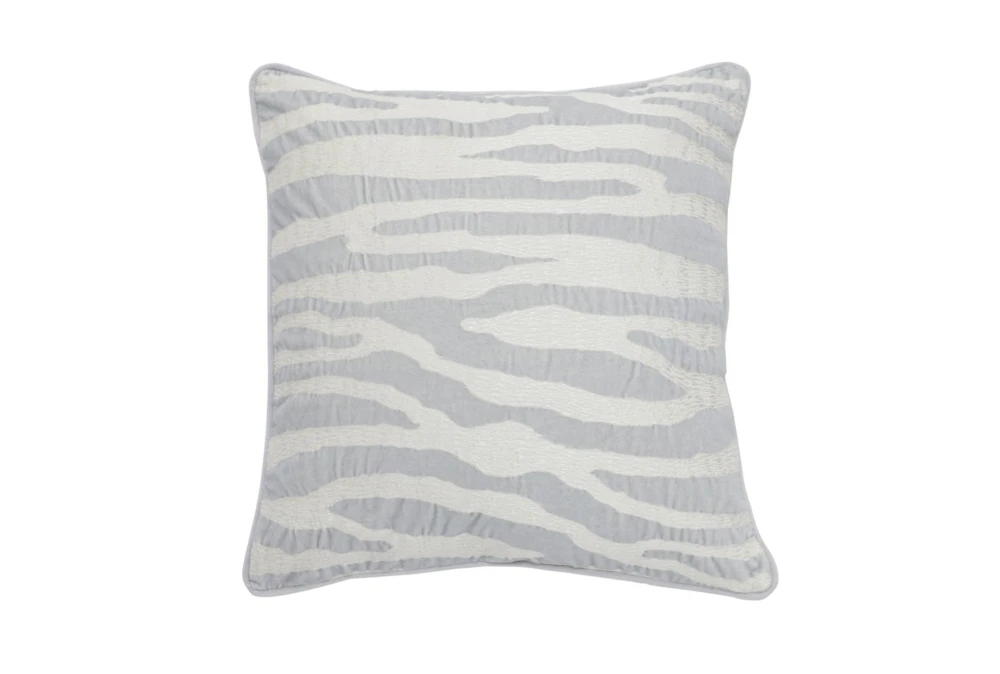 22X22 Grey + White Tiger Print Throw Pillow