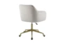 Lawton Off White Quilted Rolling Office Desk Chair - Back