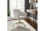 Lawton Off White Quilted Rolling Office Desk Chair - Room