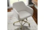 Lawton Off White Quilted Rolling Office Desk Chair - Room
