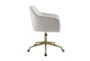 Lawton Off White Quilted Rolling Office Desk Chair - Side
