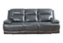 Heckford Grey Leather Power Zero Gravity Reclining Sofa with USB - Signature