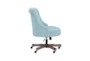 Lunado Light Blue Rolling Office Desk Chair - Side