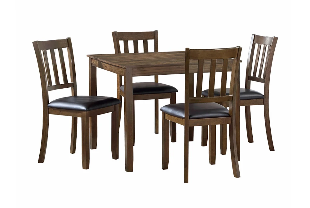 Asher 36" Kitchen Dining With Side Chair Set For 4