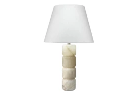 18 Inch Brown Authentic Alabaster Table Lamp