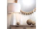 28 Inch White + Silver Glass Table Lamp  - Room