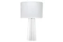 28 Inch White + Silver Glass Table Lamp  - Signature