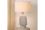 23 Inch Frosted Grey Glass Table Lamp - Front