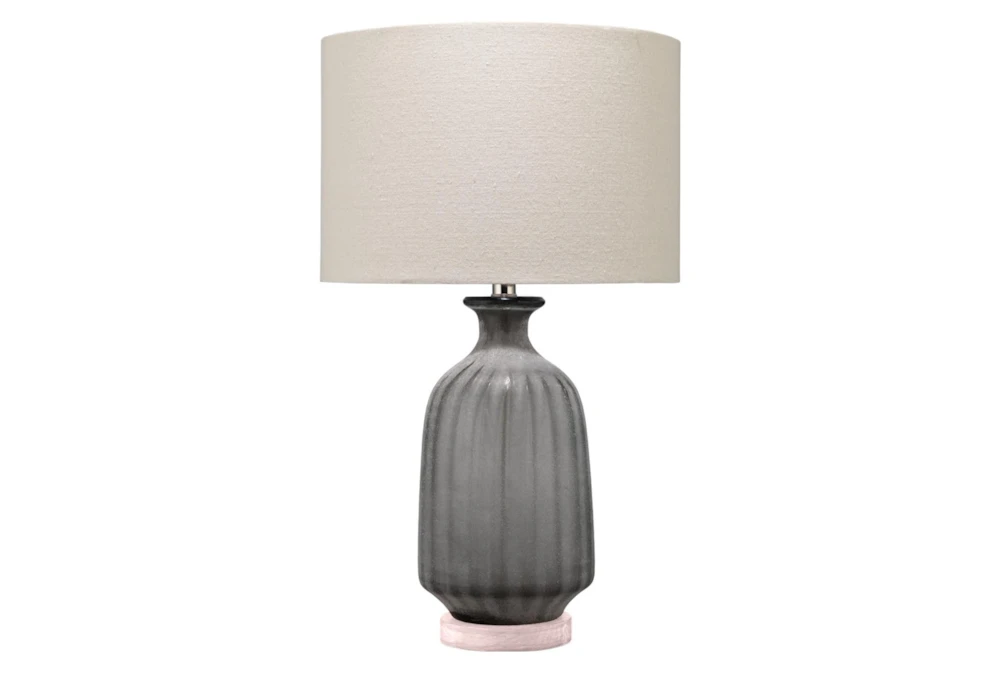23 Inch Frosted Grey Glass Table Lamp