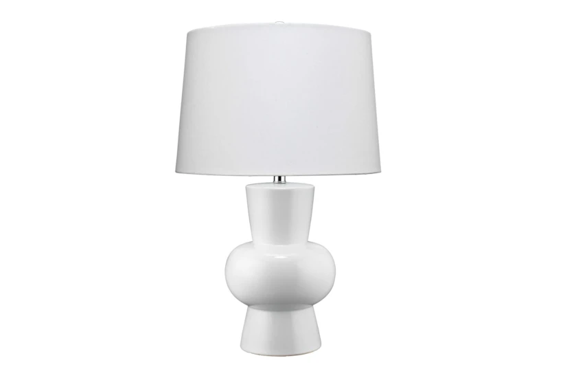 26 Inch White Ceramic Table Lamp  - 360