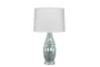 25 Inch Blue/Green Ceramic With Clear Base Table Lamp - Signature