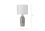 23 Inch Silvered + Taupe Table Lamp - Detail