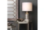23 Inch Silvered + Taupe Table Lamp - Room