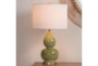 20 Inch Green Glaze Ceramic + Gold Leaf Metal Table Lamp - Room