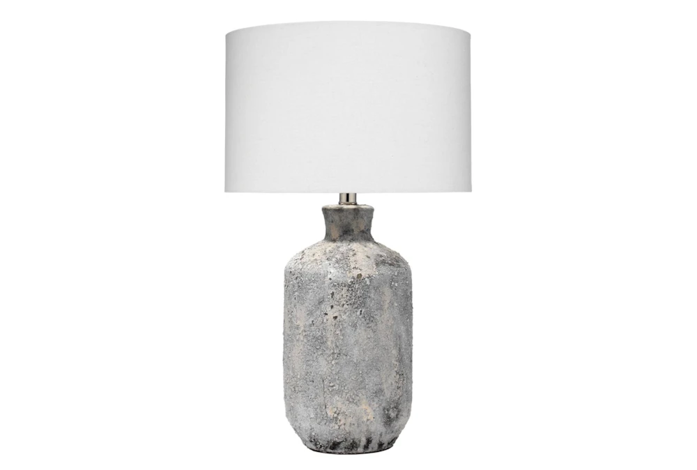 24 Inch Grey Textured Ceramic Table Lamp