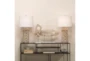 27 Inch White Washed Resin With Marble Base Table Lamp - Room