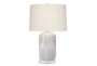 27 Inch White + Natural Undertone With Clear Base Table Lamp - Signature
