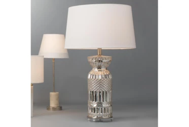 25 Inch Silver Mercury Glass Table Lamp