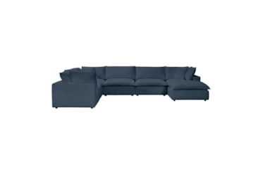 Sutton Navy 7 Piece Large Chaise Modular Sectional