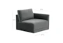 Lyric Charcoal Velvet Right Arm Facing Chair - Front