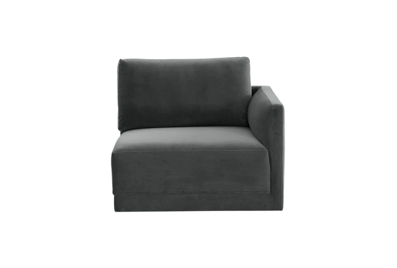 Lyric Charcoal Velvet Right Arm Facing Chair - 360