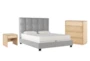 Boswell California King Upholstered Panel 3 Piece Bedroom Set With Canya Chest Of Drawers + Nightstnd - Signature