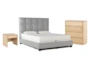 Boswell California King Upholstered Storage 3 Piece Bedroom Set With Canya Chest Of Drawers + Nightstnd - Signature