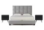 Boswell Grey King Upholstered Storage 3 Piece Bedroom Set With 2 Joren Nightstands - Signature