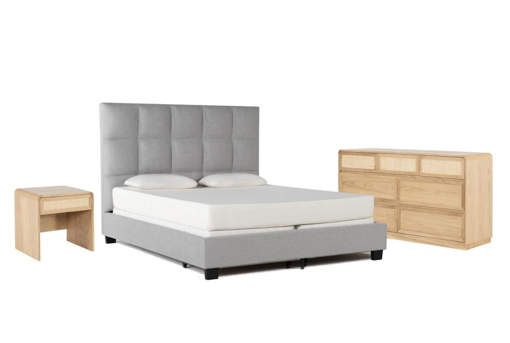 Boswell King Upholstered Storage 3 Piece Bedroom Set With Canya Dresser + Nightstand