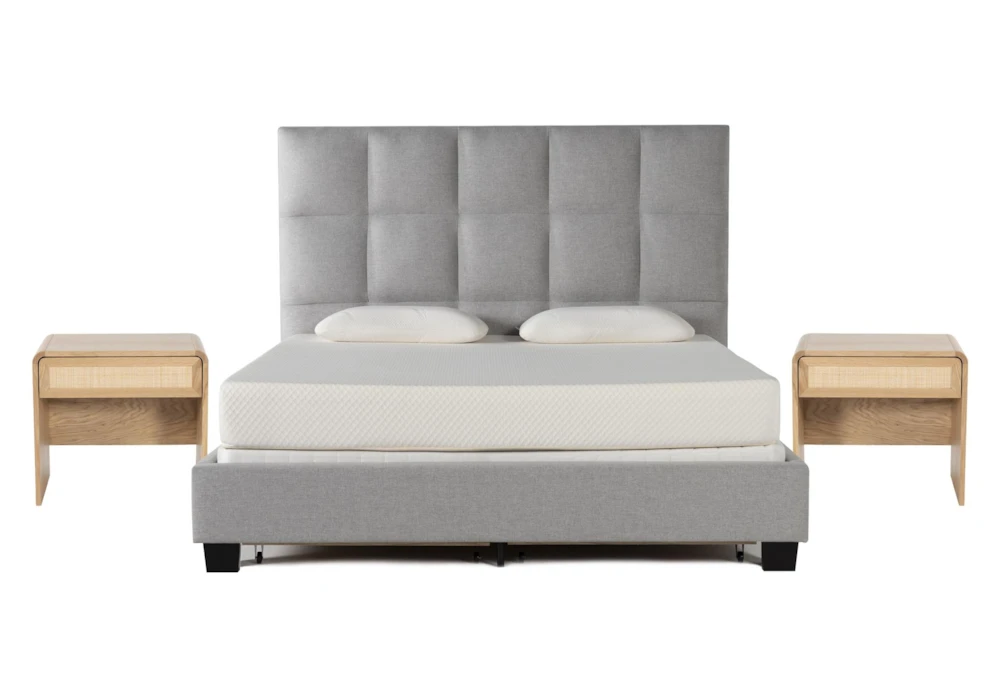 Boswell Queen Upholstered Storage 3 Piece Bedroom Set With 2 Canya Nightstands